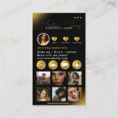 Carte De Visite Influenceur Beauté Artiste Cheveux Nails Lashes Or (Dos)
