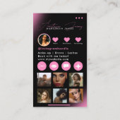 Carte De Visite Influenceur Beauté Artiste Hair Nails Lashes Rose (Dos)