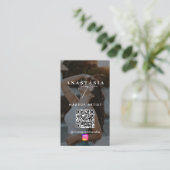 Carte De Visite Influenceur Beauty Nails Médias sociaux Black Mode (Debout devant)