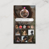 Carte De Visite Influenceur Beauty Nails Médias sociaux Black Mode (Dos)
