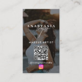 Carte De Visite Influenceur Beauty Nails Médias sociaux Black Mode (Devant)