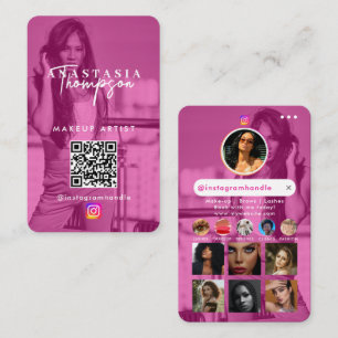 Carte De Visite Influenceur Belle Nails Médias sociaux Fille rose