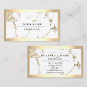 Carte De Visite Influenceur de marbre à cadre doré professionnel m (Devant / Derrière)