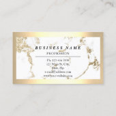 Carte De Visite Influenceur de marbre à cadre doré professionnel m (Dos)