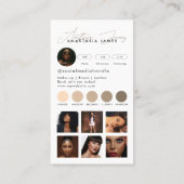 Carte De Visite Influenceur Esthéticien Médias sociaux QR Code Bei (Dos)