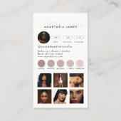 Carte De Visite Influenceur Esthéticien Médias sociaux QR Code ros (Dos)