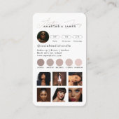 Carte De Visite Influenceur Esthétique médias sociaux QR Code blan (Dos)