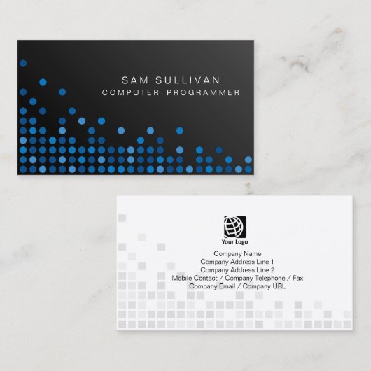 Carte De Visite Informaticien Compétences informatiques Points ble (Devant / Derrière)