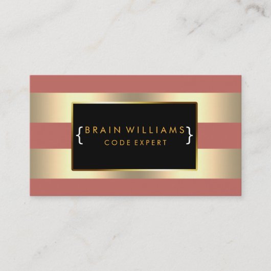 Carte De Visite Informaticien de Web d'aluminium de Faux d'or (Devant)