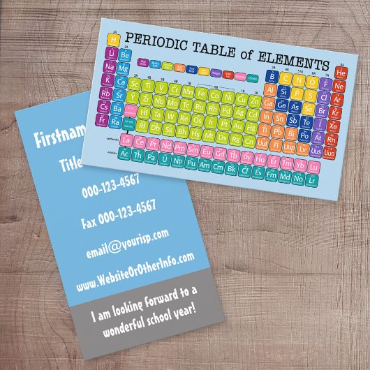 Carte De Visite Information de contact de l'enseignant scientifiqu