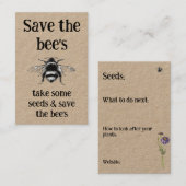 Carte De Visite Information sur les semences de culture d'entrepri (Devant / Derrière)