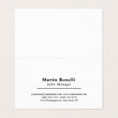 Carte De Visite Informations de nom professionnel classique simple (Extérieur déplié)
