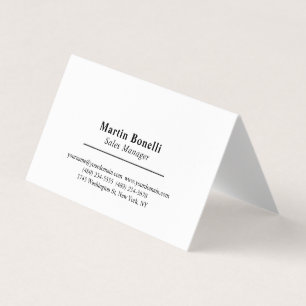 Carte De Visite Informations de nom professionnel classique simple