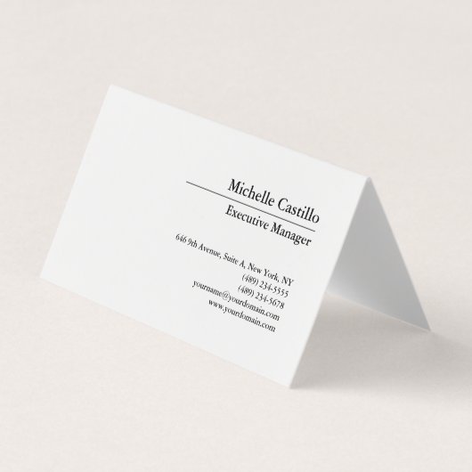 Carte De Visite Informations de nom propres classiques et professi (Devant)
