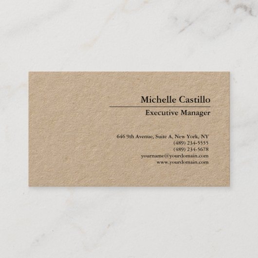 Carte De Visite Informations de nom propres professionnelles class (Devant)