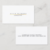 Carte De Visite Informations minimales sur Elegant White Professio (Devant / Derrière)