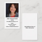 Carte De Visite Informations sur l'agent de capture d'écran de l'a (Devant / Derrière)