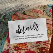 Carte De Visite Informations sur le Mariage d'écriture décontracté