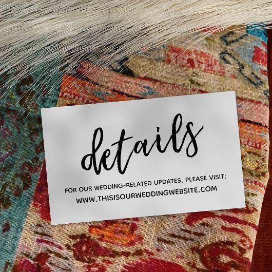 Carte De Visite Informations sur le Mariage d'écriture décontracté