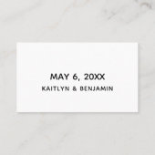 Carte De Visite Informations sur le Mariage d'écriture décontracté (Dos)