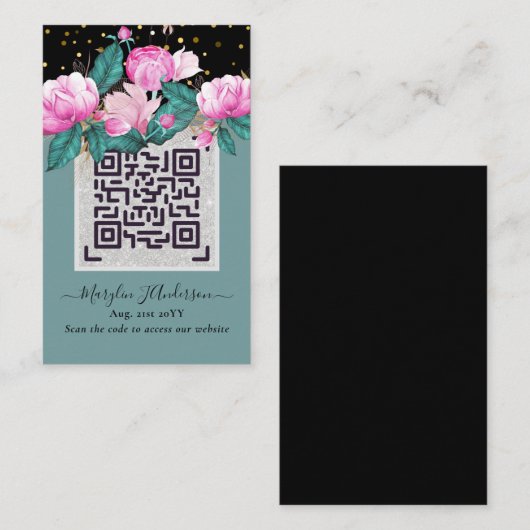 Carte De Visite Informations sur le Mariage du code d'analyse QR (Devant / Derrière)