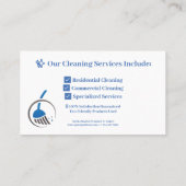Carte De Visite Informations sur le service de nettoyage professio (Dos)