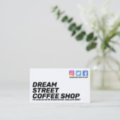 Carte De Visite Informations sur les médias sociaux (Debout devant)