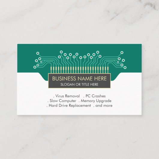 Carte De Visite Informatique Circuit Board Geek Codage Tech (Dos)