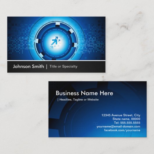 Carte De Visite Informatique Cloud globale de pointe (Devant / Derrière)