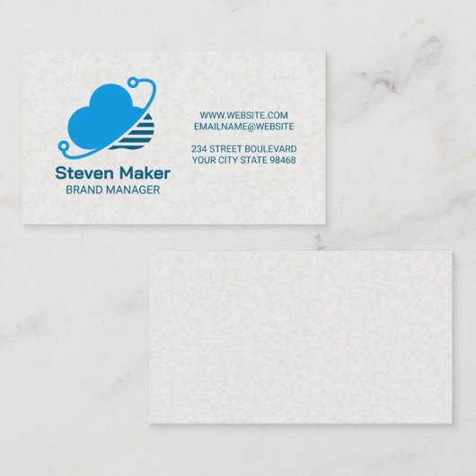 Carte De Visite Informatique en nuage | Logo Tech Modern Data (Devant / Derrière)