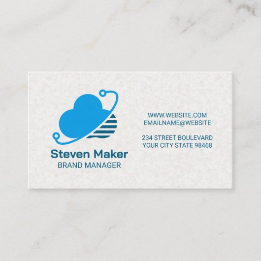 Carte De Visite Informatique en nuage | Logo Tech Modern Data (Devant)
