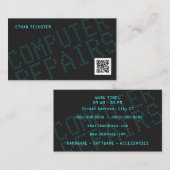 Carte De Visite Informatique moderne sombre (Devant / Derrière)