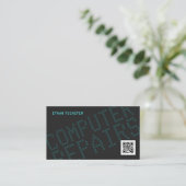 Carte De Visite Informatique moderne sombre (Debout devant)