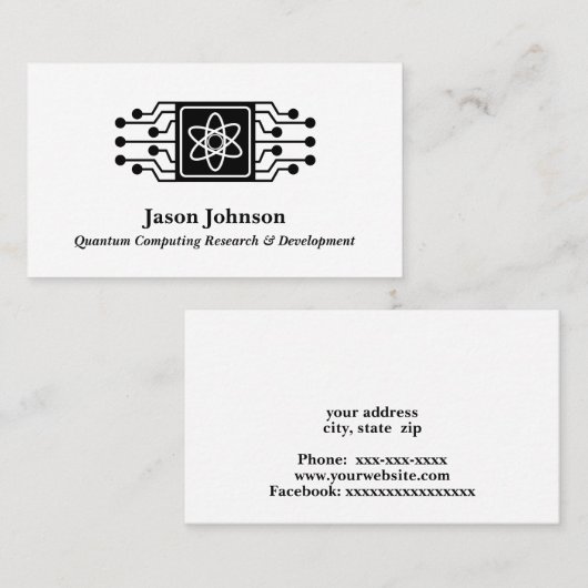 Carte De Visite Informatique quantique (Devant / Derrière)