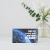 Carte De Visite Informatique Tech Blue Planète dans l'espace QR Co (Debout devant)