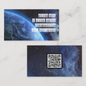 Carte De Visite Informatique Tech Blue Planète dans l'espace QR Co (Devant / Derrière)