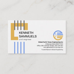 Carte De Visite Ingénierie à barres verticales de blocs de const