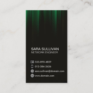 Carte De Visite Ingénierie informatique Technique Vert Halftone