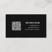 Carte De Visite Ingénieur Architecte Moderne Noir & Blanc (Dos)