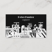 Carte De Visite Ingénieur Architecte Moderne Noir & Blanc (Devant)