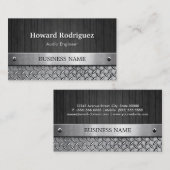 Carte De Visite Ingénieur audio - Aspect bois et métal (Devant / Derrière)