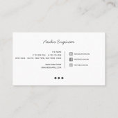 Carte De Visite Ingénieur audio-écrit avec logo et médias sociaux (Dos)