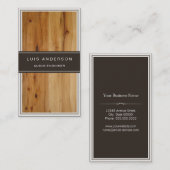 Carte De Visite Ingénieur audio - Texture en bois élégant (Devant / Derrière)