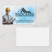 Carte De Visite Ingénieur avec plans de construction (Devant / Derrière)