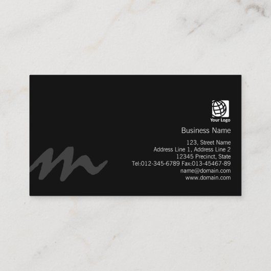 Carte De Visite Ingénieur BoldScript Monogram BusinessCard (Dos)