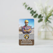 Carte De Visite Ingénieur | Chantier de construction | Col bleu (Debout devant)