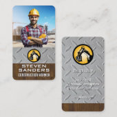 Carte De Visite Ingénieur | Chantier de construction | Col bleu (Devant / Derrière)