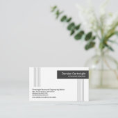 Carte De Visite Ingénieur de structure de lignes verticales gris m (Debout devant)