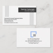 Carte De Visite Ingénieur de structure de lignes verticales gris m (Devant / Derrière)