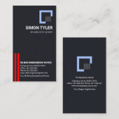 Carte De Visite Ingénieur de structure des lignes de barres rouges (Devant / Derrière)